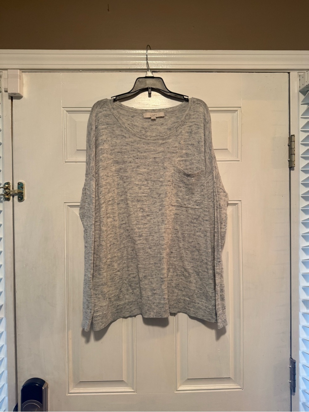 LOFT Heathered Gray Knit Sweater